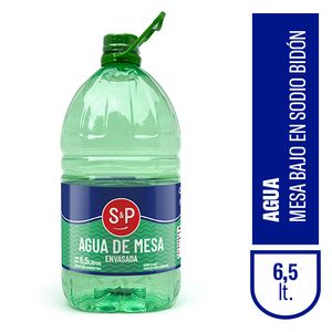 Agua mesa S&P baja en sodio bidon 6/6.5 lt
