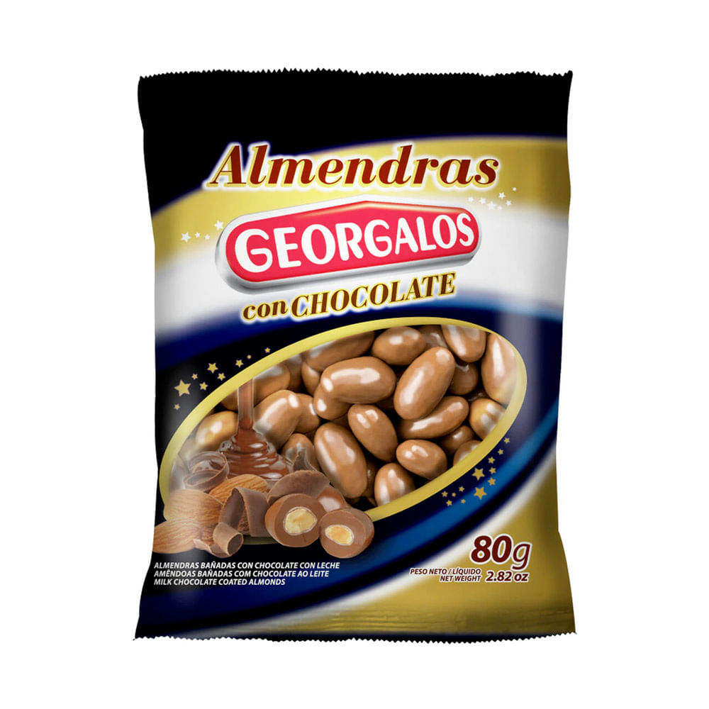 Almendras Georgalos con chocolate 80 gr