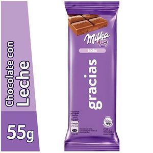 Chocolate Milka con leche  gracias 55 gr