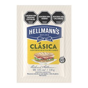 Mayonesa HELLMANNS aceite 100% girasol doy pack 118 gr