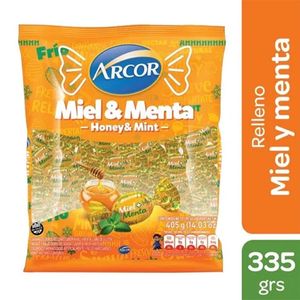 Caramelos Arcor relleno miel+menta 335 gr
