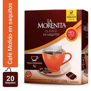 Cafe en saquitos La Morenita torrado clasicos 20 u
