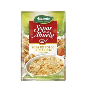 Sopa Alicante de pollo con arroz y vegetales 63 gr