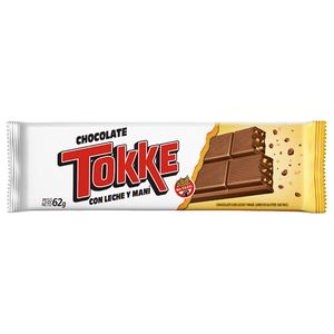 Chocolate TOKKE con leche y mani 62 gr