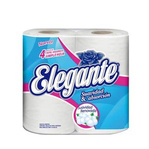 Papel higienico Elegante blanco hoja simple 30mt 4 u