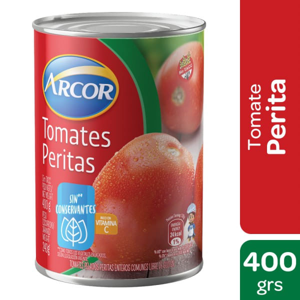 Tomate Perita Entero, Arcor, 400 gr