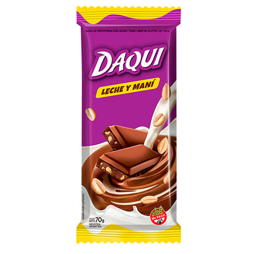 Chocolate DAQUI leches y mani 70 gr