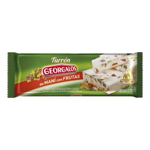 Turron de mani GEORGALOS con fruta 80 gr