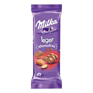Chocolate Milka leger con almendras 50 gr