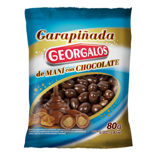 Garrapiñada Georgalos mani con chocolate 80 gr