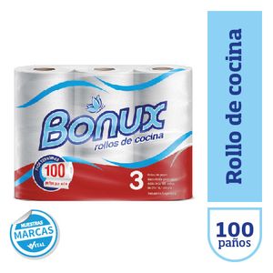 Rollo de cocina Bonux 100 paï¿½os 3 u