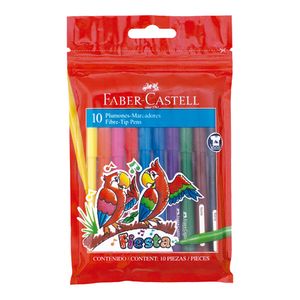 Marcadores escolares Faber-Castell fiesta 10 u