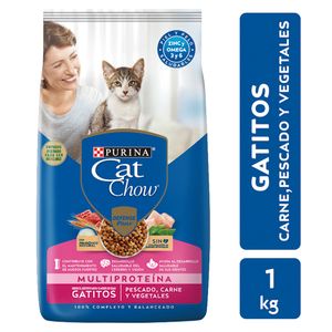 Alimento gato Cat Chow cachorro pescado carne vegetales 1 kg