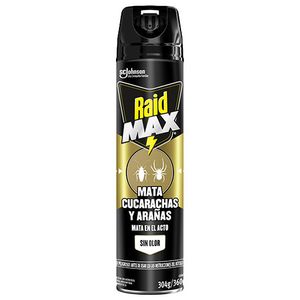 Insecticida Raid Max cucarachas y arañas sin olor 360 cc