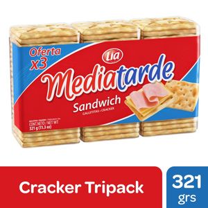 Galletitas Media Tarde sandwich 3 u 107 gr