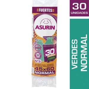 Bolsa residuos Asurin rollo 4560 cm 30 u