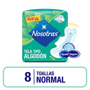 Toallas femeninas Nosotras natural plus con alas 8 u