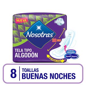 Toallas femeninas Nosotras natural buenas noches con alas 8 u
