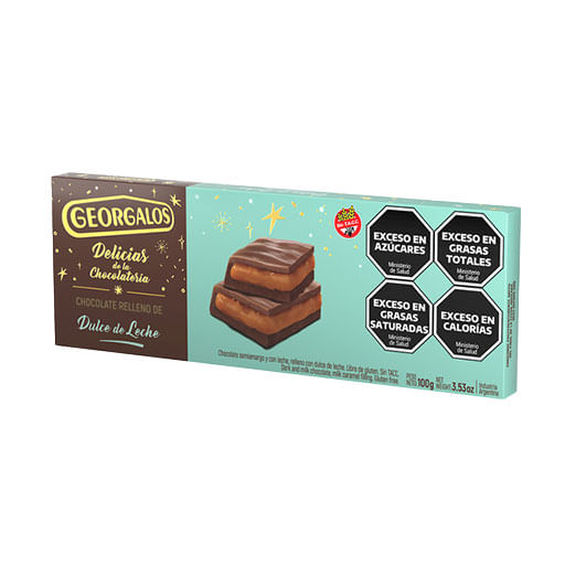 Tableta chocolate Georgalos con dulce de leche 100 grs