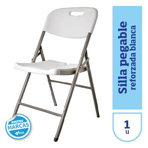 Silla plegable reforzada blanca