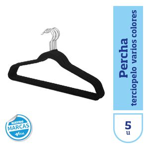 Percha terciopelo varios colores x5u