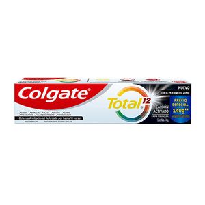 Crema dental Colgate total 12 carbon activado 140 gr