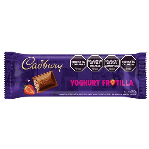Chocolate Cadbury relleno yogurt frutilla 162 gr