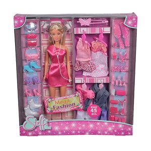 Muñeca steffi love mega fashion con 45 piezas