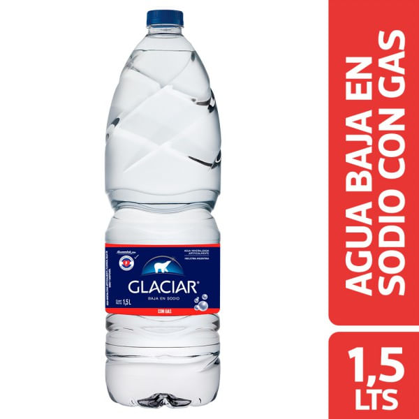 Agua con gas Glaciar botella 1.5 lt