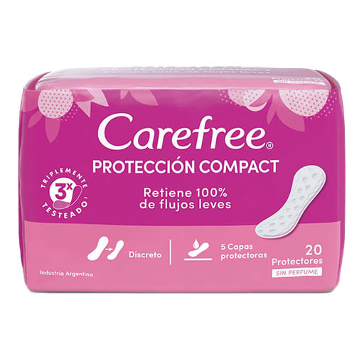 Protectores diarios Carefree compact 20 u