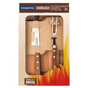 Kit tramontina cubiertos para asado tradicional 3 piezas