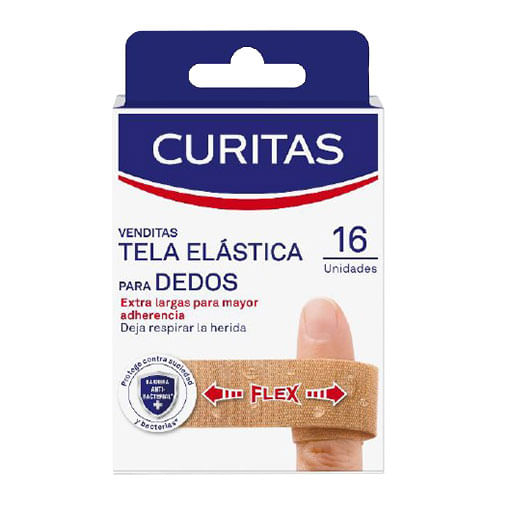 Apositos Curitas elasticas dedos 16 u