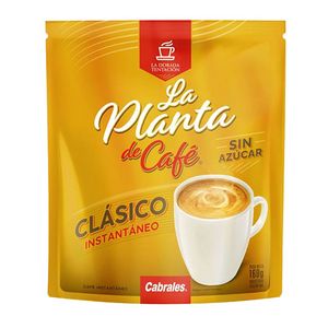 Cafe instantaneo La Planta de Cafe sin azucar doy pack 160 gr