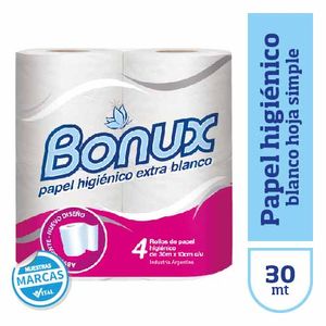 Papel higienico Bonu blanco doble hoja 24 u 30m