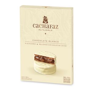 Alfajor Cachafaz chocolate blanco caja 6 u 60 gr