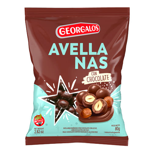 Avellanas Georgalos con chocolate 80gr