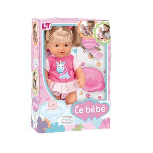 Muñeca lé bebé con accesorios 40 cm