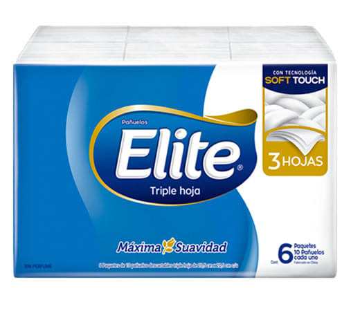 Pañuelos elite soft touch pocket 6 10 u