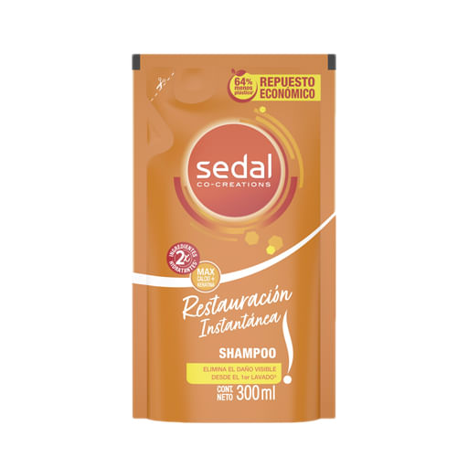 Shampoo Sedal reconstruccion y restauracion instantanea doy pack 300 ml