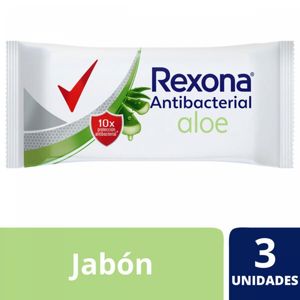 Jabon Rexona antibacterial aloe 3 u 90 gr