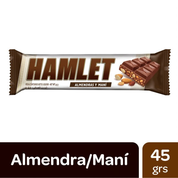 Chocolate Ha mlet con almendras y mani 45 gr