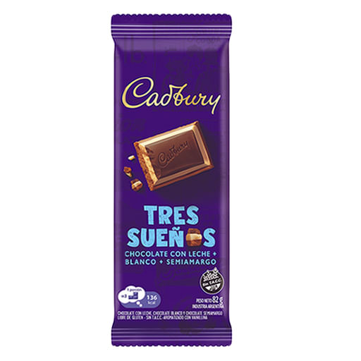 Chocolate Cadbury tres sueños 80/82 gr