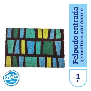 Felpudo Bonux hogar entrada geometrico azul/verde