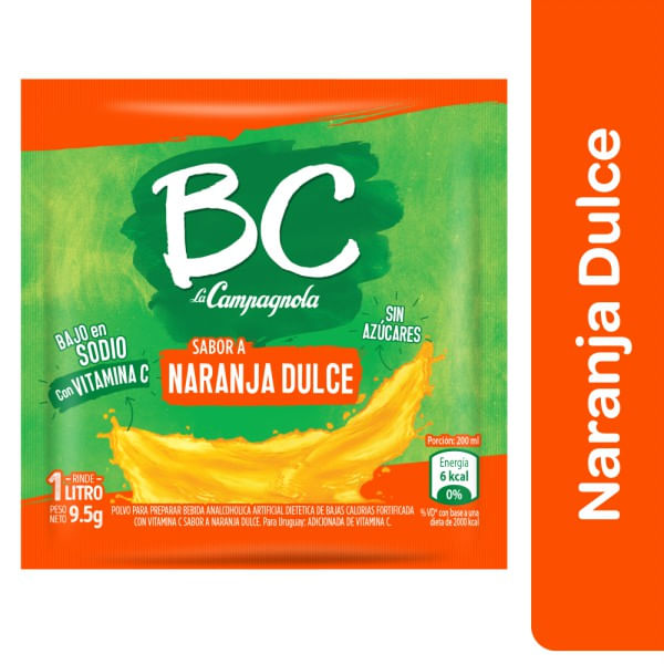Jugo en polvo BC naranja dulce 7/9.5 gr