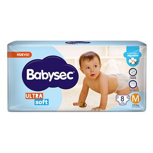 Pañal Babysec Ultra Sec/ Soft regular M 8 u
