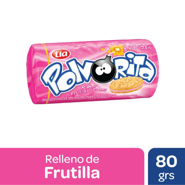Galletitas Polvorita vainilla relleno frutilla 80 / 81 gr