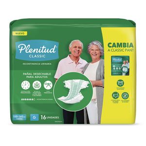 Pañal Plenitud classic adulto G 16 u