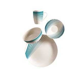 Set vajilla Corona angora con mug 16 piezas