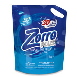 Jabon liquido Zorro 3D doy pack 3 lt