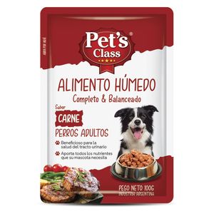 Alim. perro PETSCLASS carne pouch 100 gr